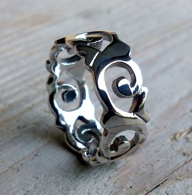 ring fantasie zilver (maat 18¼ t/m 19¾) v.a.