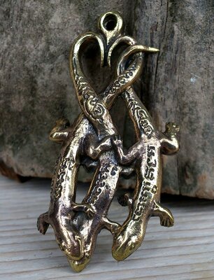 hanger gekko bronskleur
