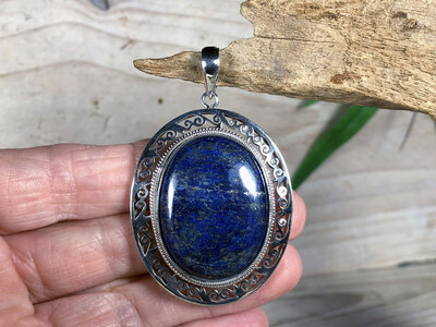 hanger zilver met lapis lazuli