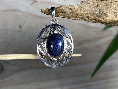 hanger zilver met lapis lazuli