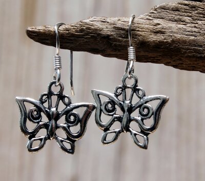 zilveren vlinder oorbellen