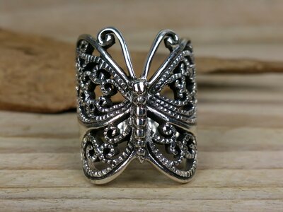 zilveren vlinder ring (maat 16¼)