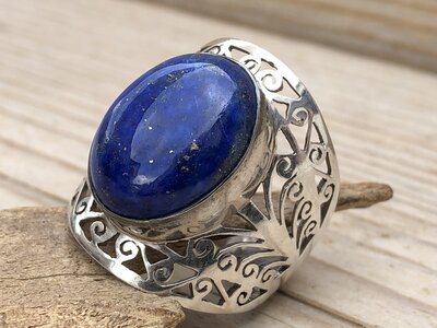 ring lapis lazuli zilver (maat 19¾)