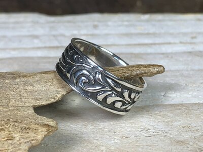 ring fantasie zilver (maat 16¾)