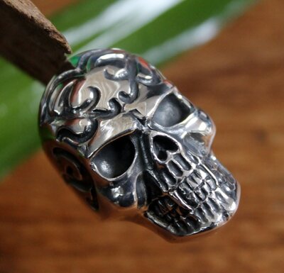 ring skull xl zilver (maat 18)