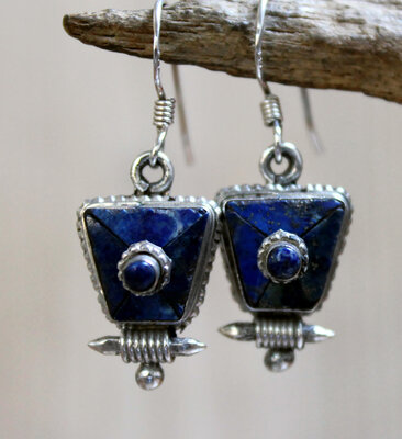 oorbellen blauw zilver