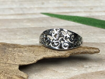 pinkring zilver (maat 16)