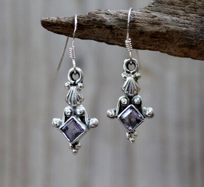 oorbellen paars zilver