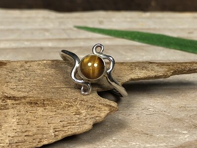 pinkring tijgeroog zilver (maat 16)