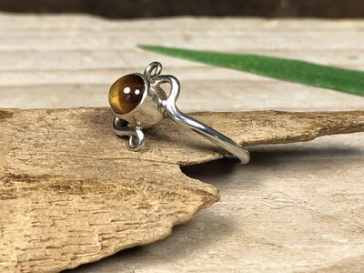 pinkring tijgeroog zilver (maat 16)