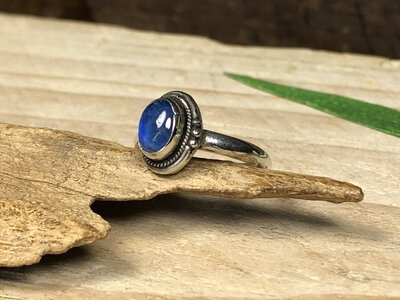 pinkring labradoriet zilver (maat 16)