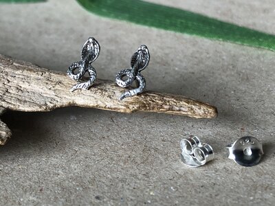 oorknopjes slang zilver