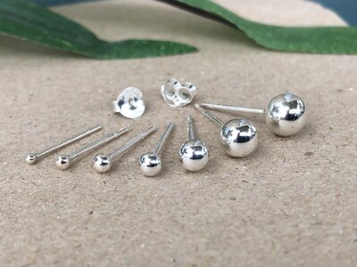 oorknopjes bolletje zilver kies uit 7 maten v.a.