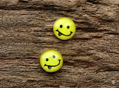 oorknopjes smiley tong zilver Ø 6mm