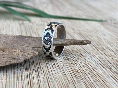 ring navajo-stijl ziver (maat 16¼)