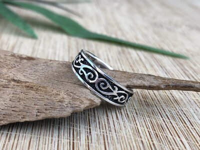ring krullen zilver (maat 16½-17¼-18) v.a.
