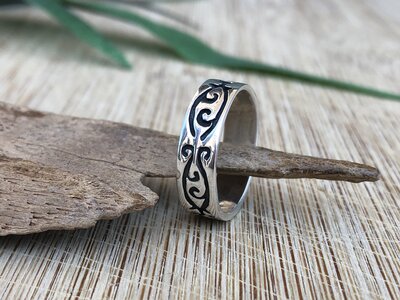 ring zilver krullen (maat 16,5)