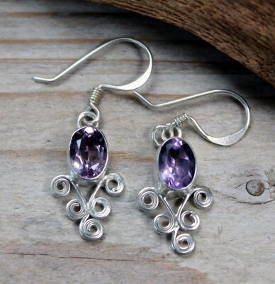 oorbellen paars zilver