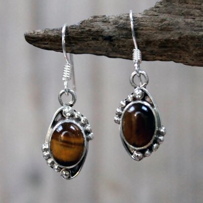 oorbellen bruin zilver