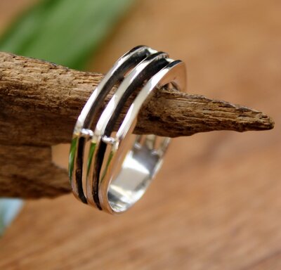 ring strak design zilver (maat 18¼)