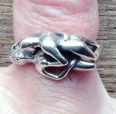 ring erotisch zilver (maat 16 - 17¼ - 18 - 18¼) v.a.
