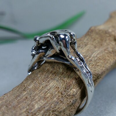 ring erotisch zilver (maat 16¼ - 17 - 18 - 18½) v.a.