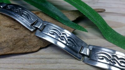 armband tribal zilver lengte 18 cm