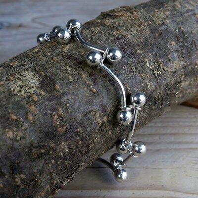 armband 'piercing' zilver 20 cm