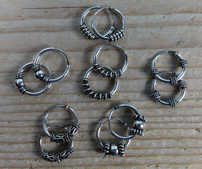 oorringetjes zilver Ø 10 mm kies uit 4 modellen
