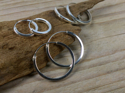 oorringetjes zilver Ø 12-18 mm v.a.