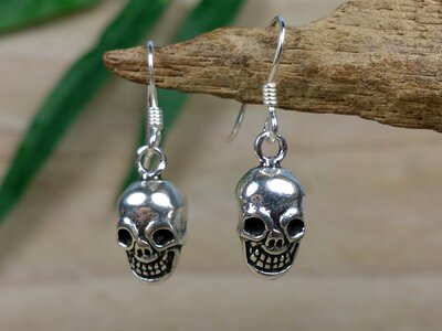 oorbellen skull zilver