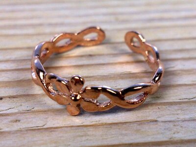 teenring rosegoud-op-zilver (maat 14,5mm)