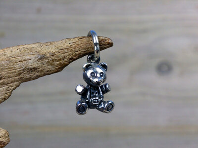 hanger teddybeer zilver
